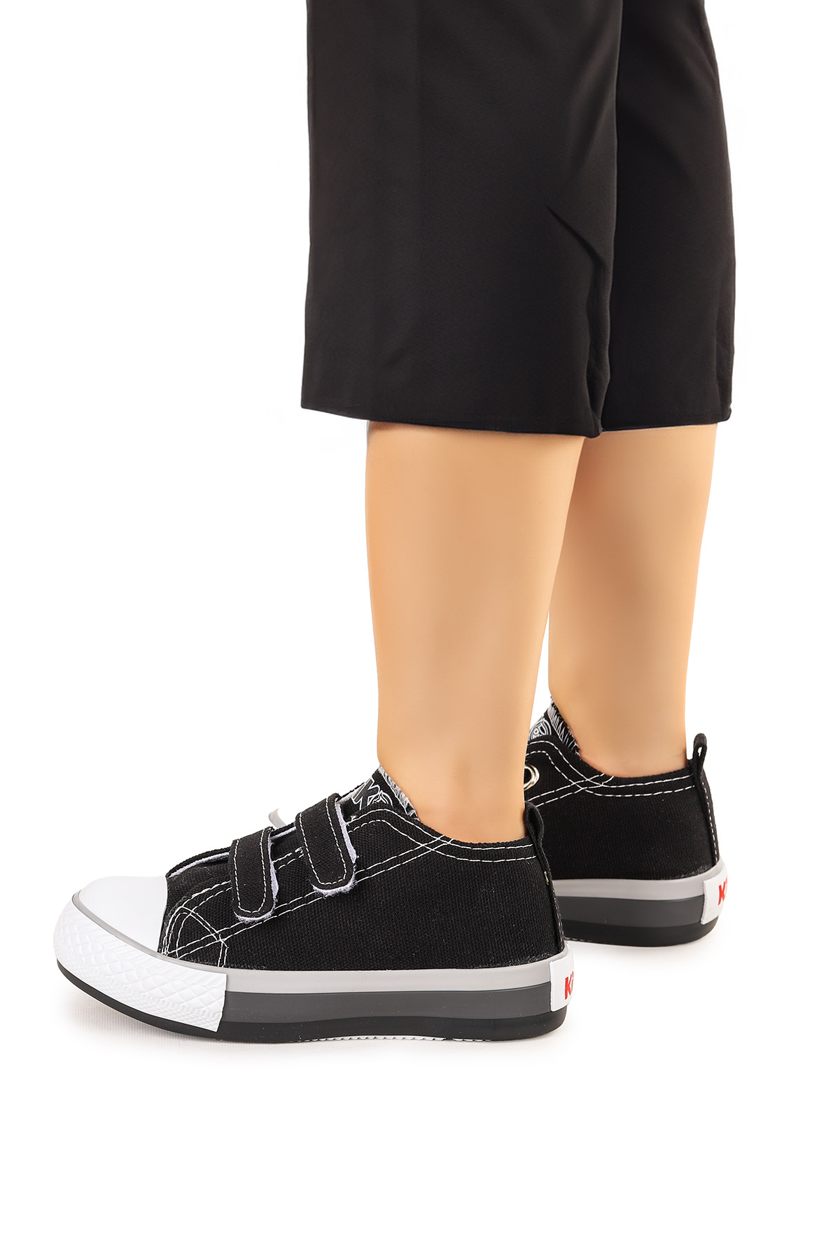 Linen Cırtlı Erkek Bebek Keten Spor Ayakkabı Siyah - Görsel 3