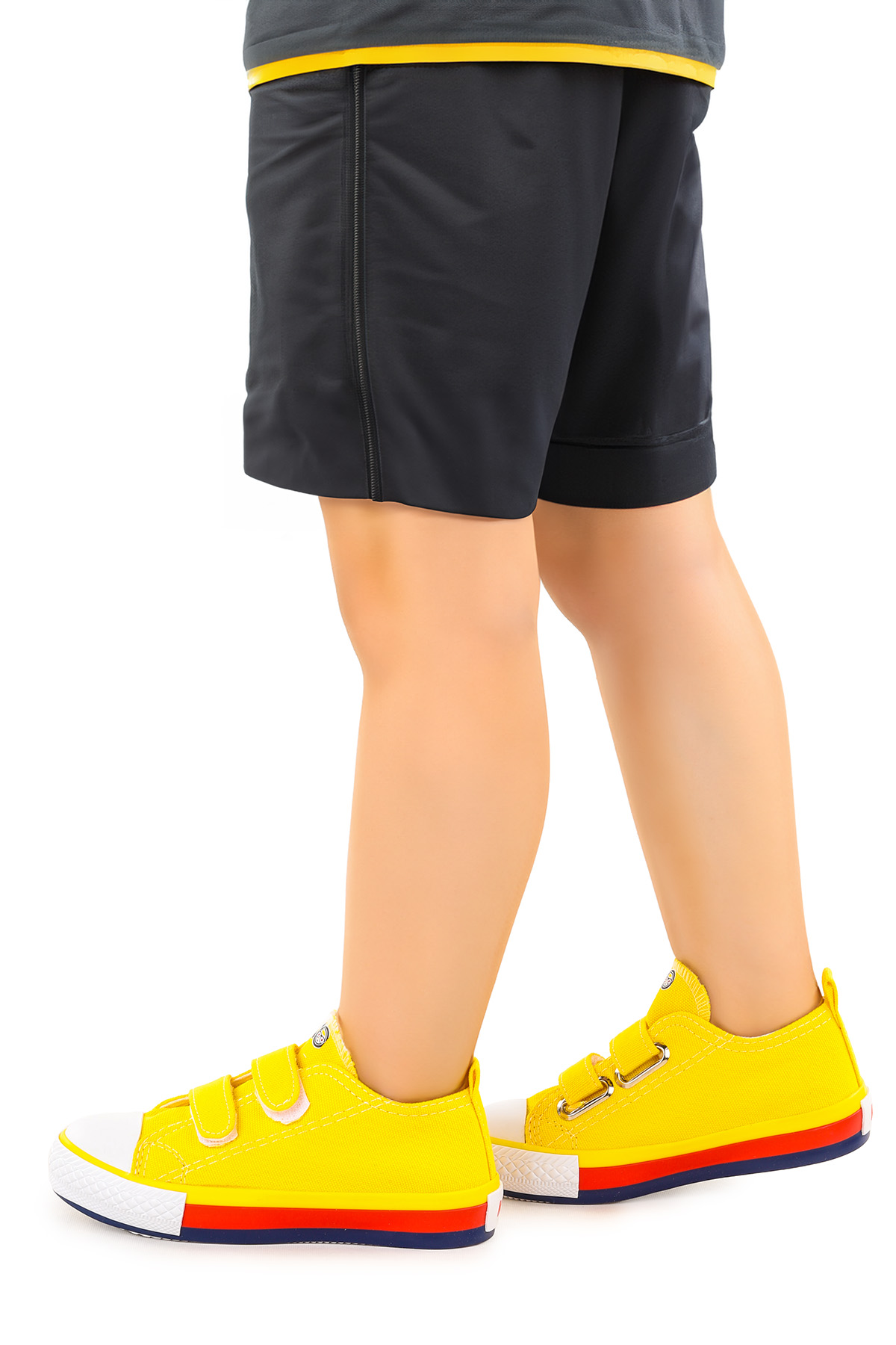 Linen Cırtlı Erkek Çocuk Keten Spor Ayakkabı Sarı - Görsel 3