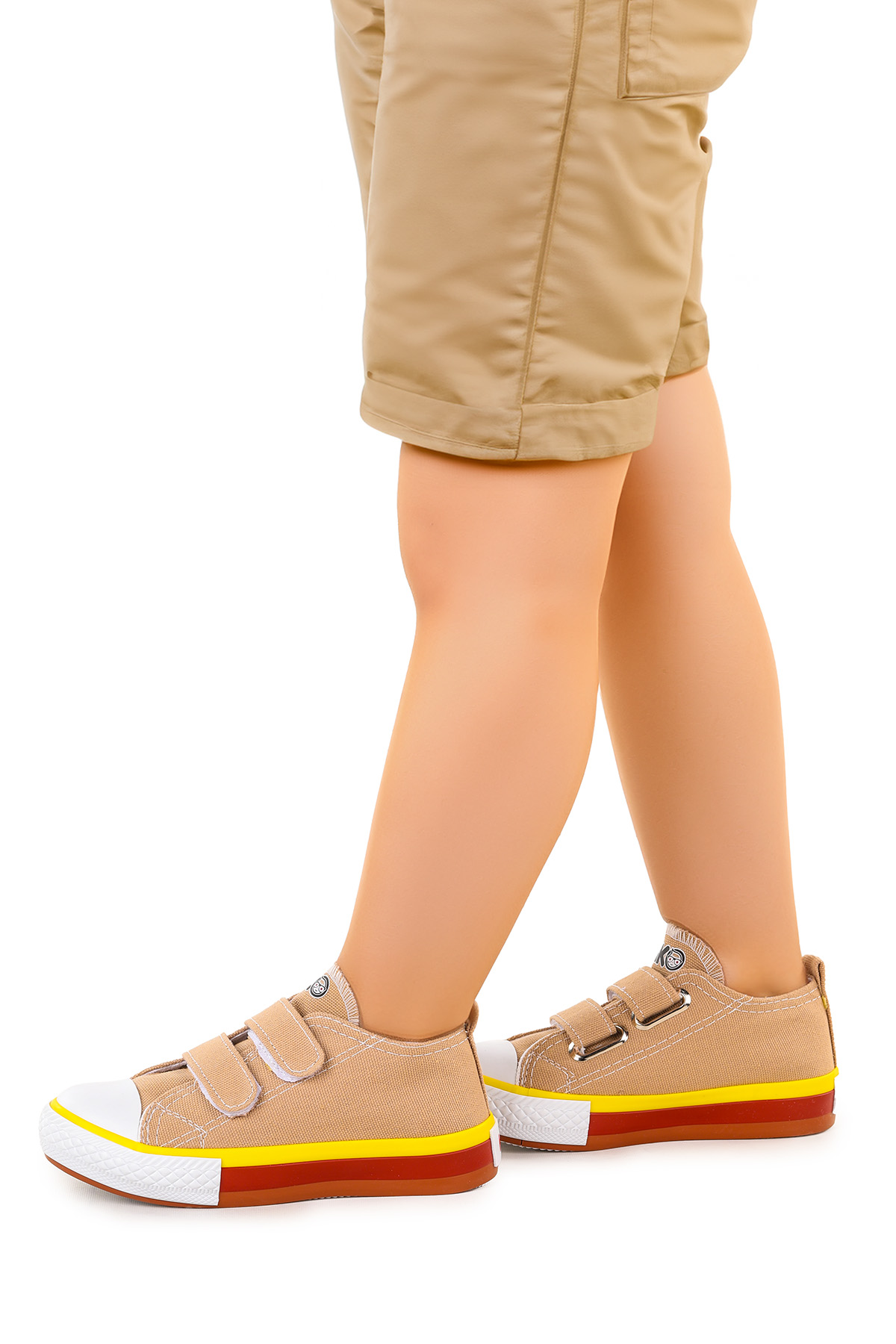 Linen Cırtlı Erkek Çocuk Keten Spor Ayakkabı Bej - Görsel 3