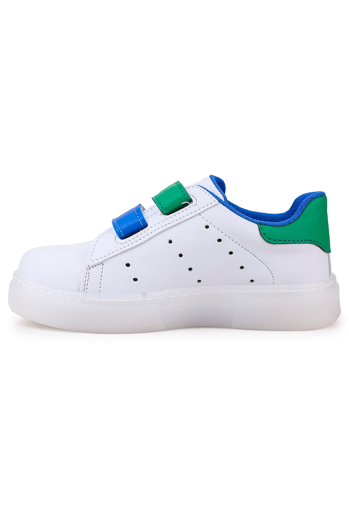Royzo Cırtlı Işıklı Erkek Çocuk Spor Ayakkabı Beyaz - Mavi - Yeşil - Görsel 5