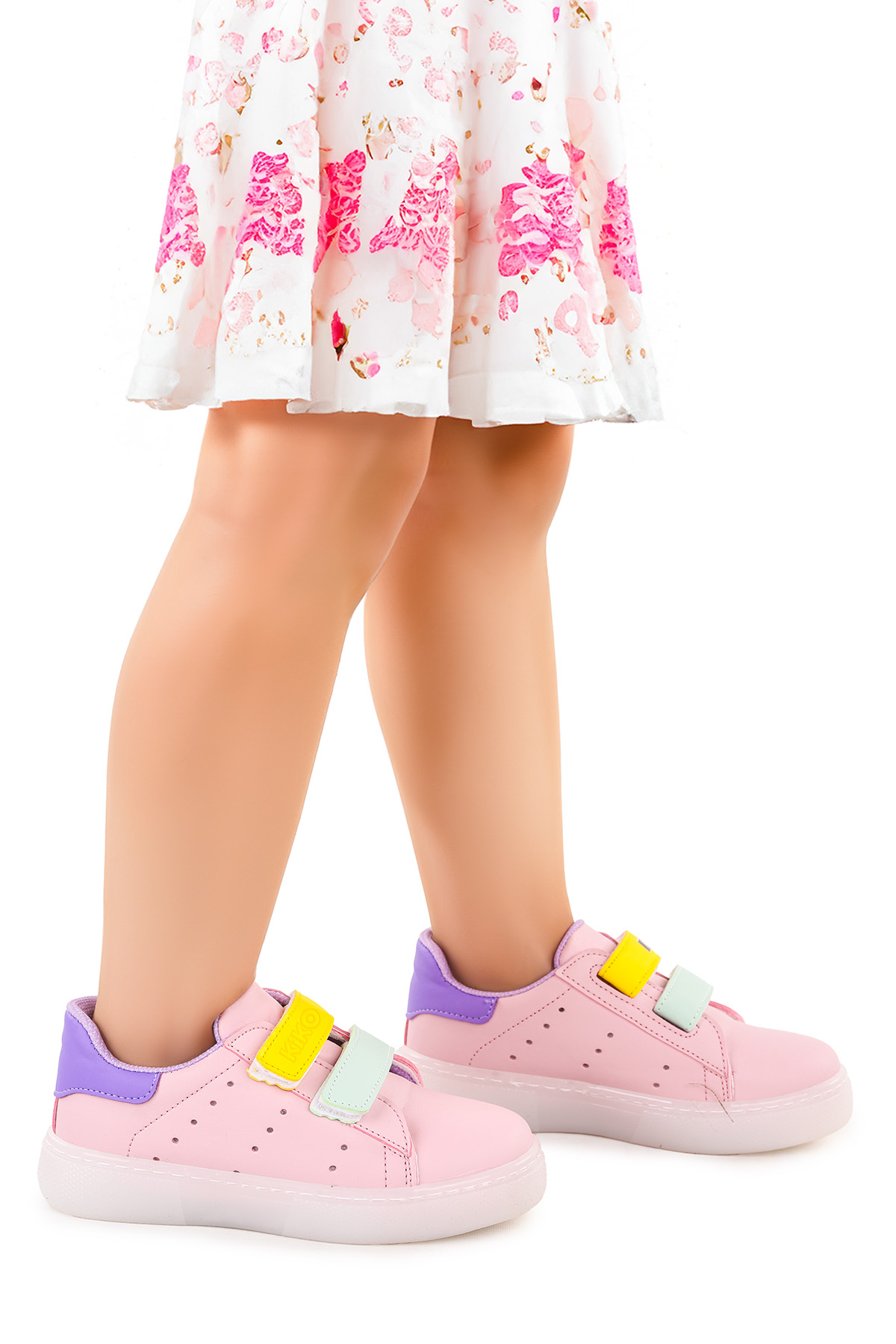 Royzo Cırtlı Işıklı Kız Çocuk Spor Ayakkabı Pudra - Mor - Görsel 2