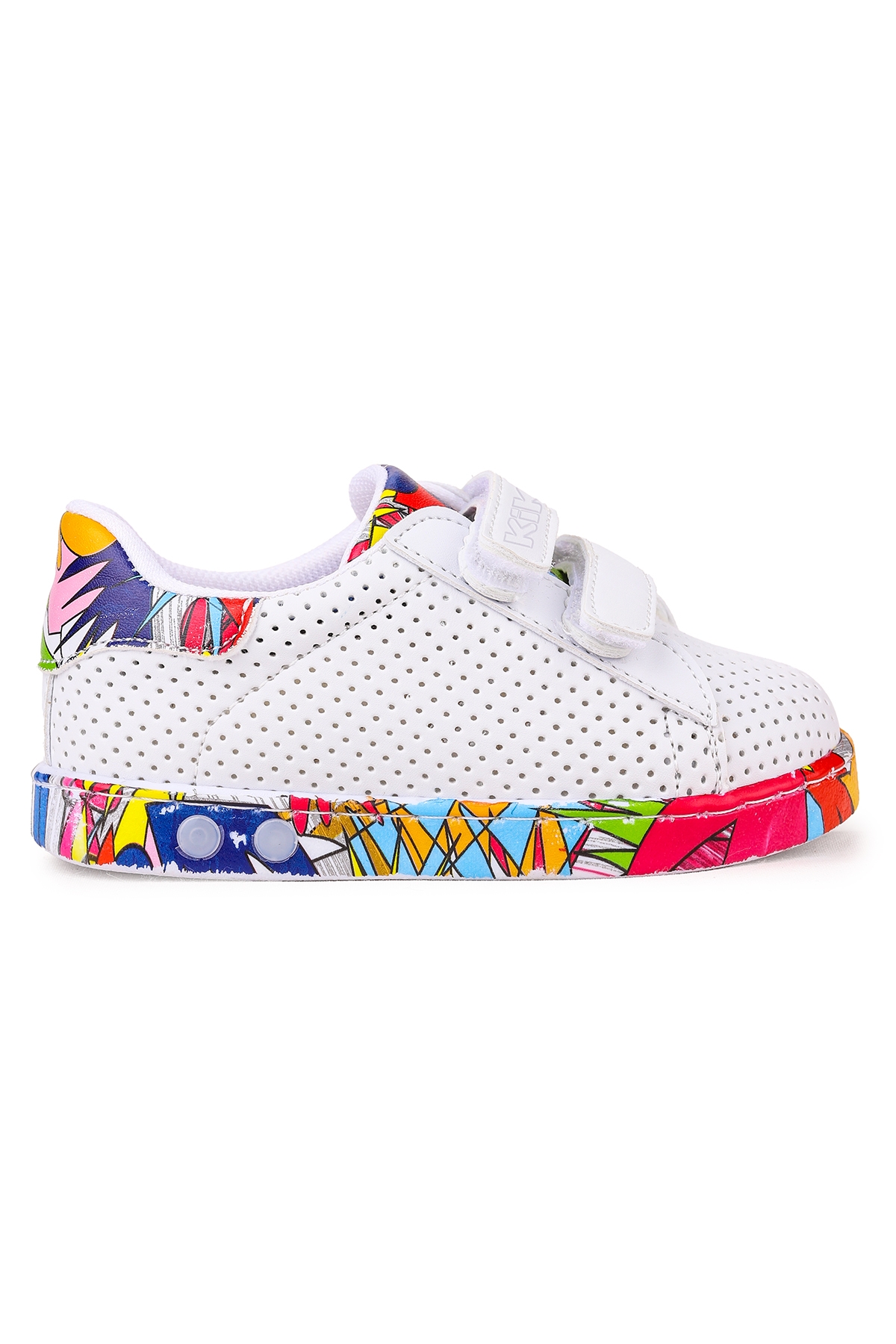 Perforated Cırtlı Işıklı Erkek Bebek Spor Ayakkabı Beyaz - Görsel 4