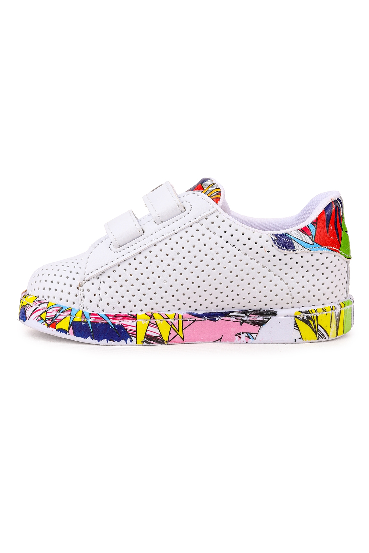 Perforated Cırtlı Işıklı Erkek Bebek Spor Ayakkabı Beyaz - Görsel 5