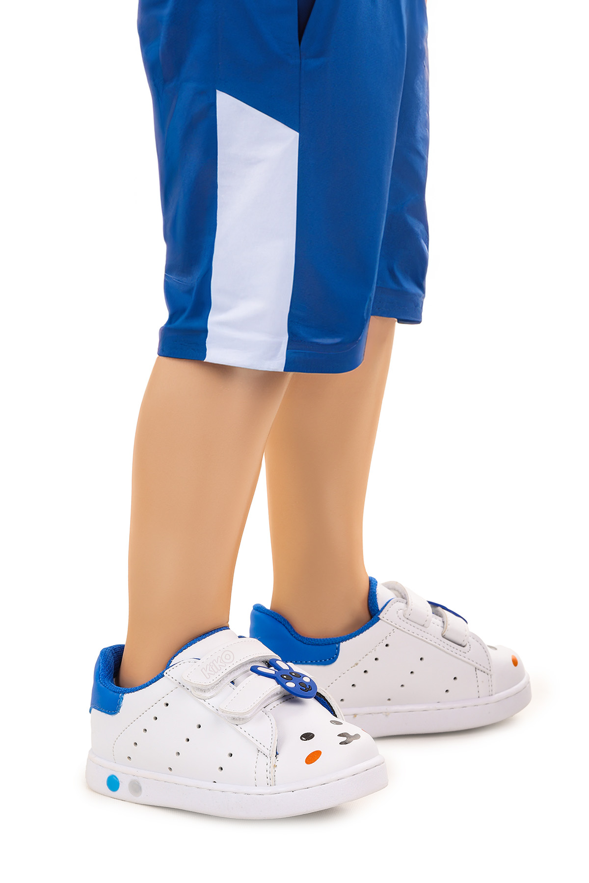 Bart Cırtlı Işıklı Erkek Bebek Spor Ayakkabı Beyaz - Mavi - Görsel 2