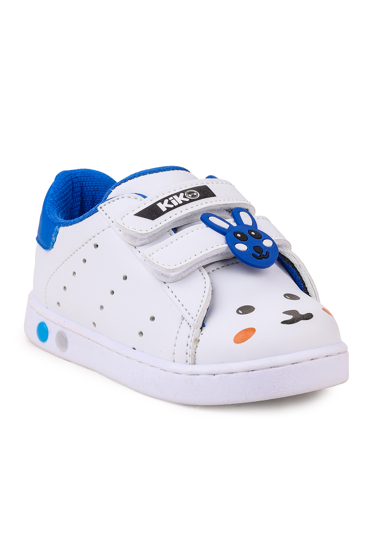 Bart Cırtlı Işıklı Erkek Bebek Spor Ayakkabı Beyaz - Mavi - Görsel 4