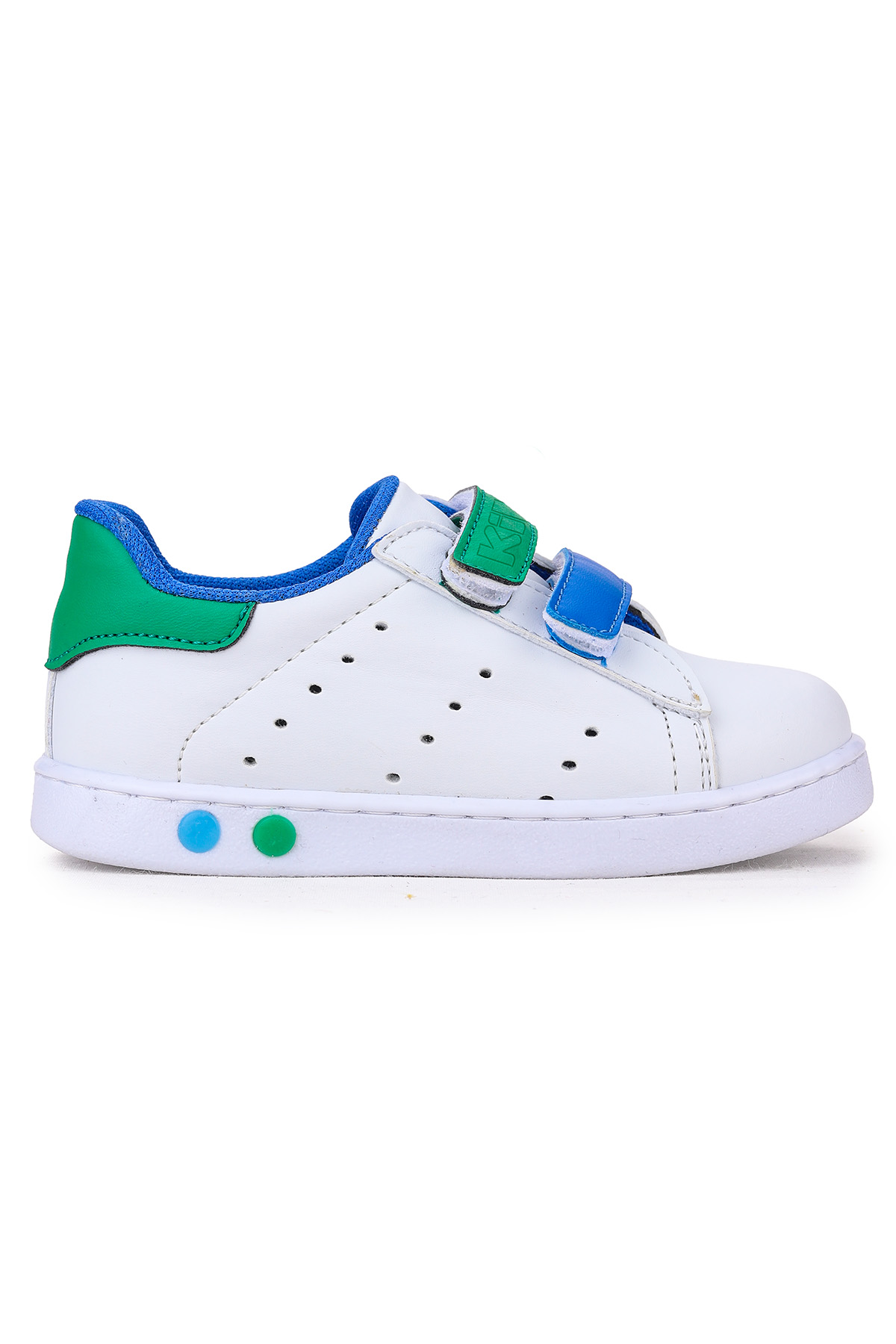 Royzo Cırtlı Işıklı Erkek Bebek Spor Ayakkabı Beyaz - Mavi - Yeşil - Görsel 4
