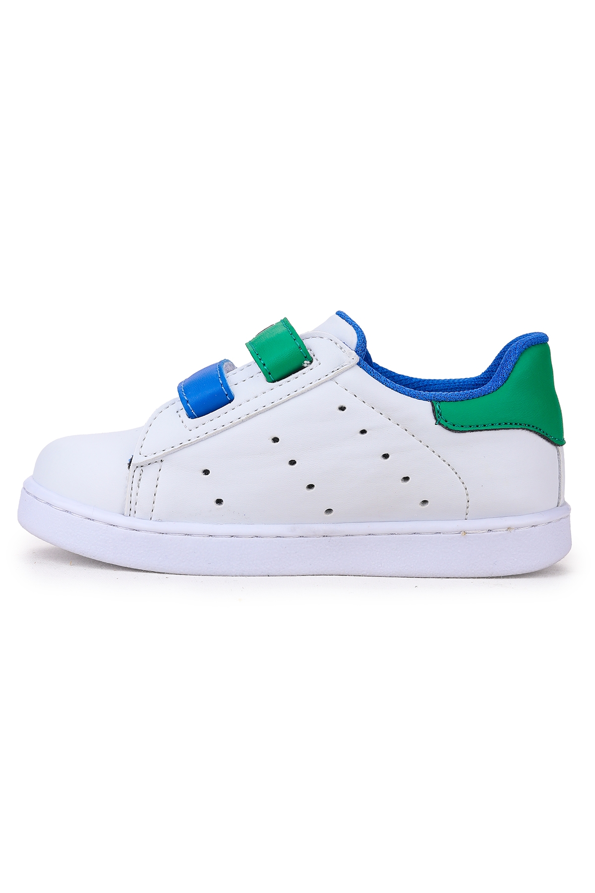 Royzo Cırtlı Işıklı Erkek Bebek Spor Ayakkabı Beyaz - Mavi - Yeşil - Görsel 5