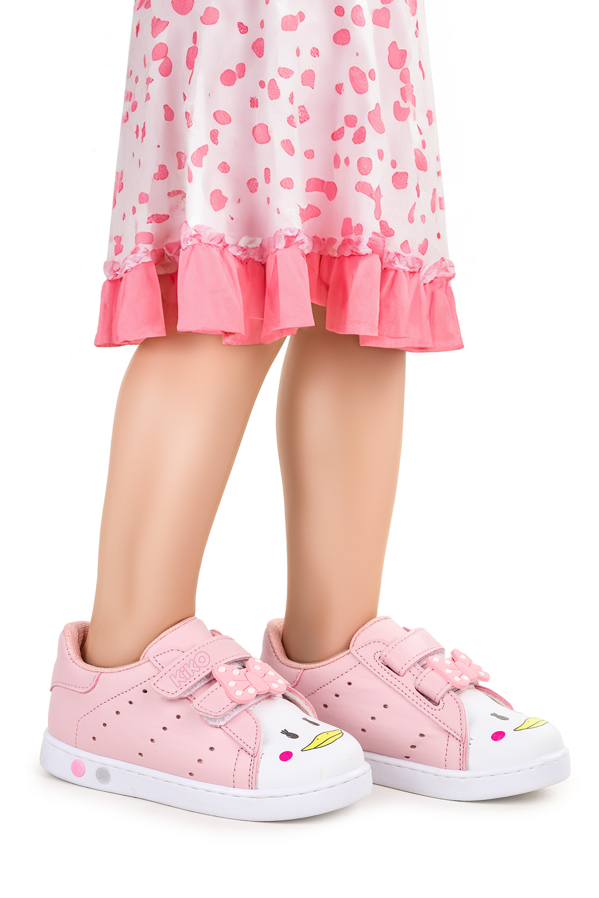 Bart Cırtlı Işıklı Kız Bebek Spor Ayakkabı Pembe - Görsel 2