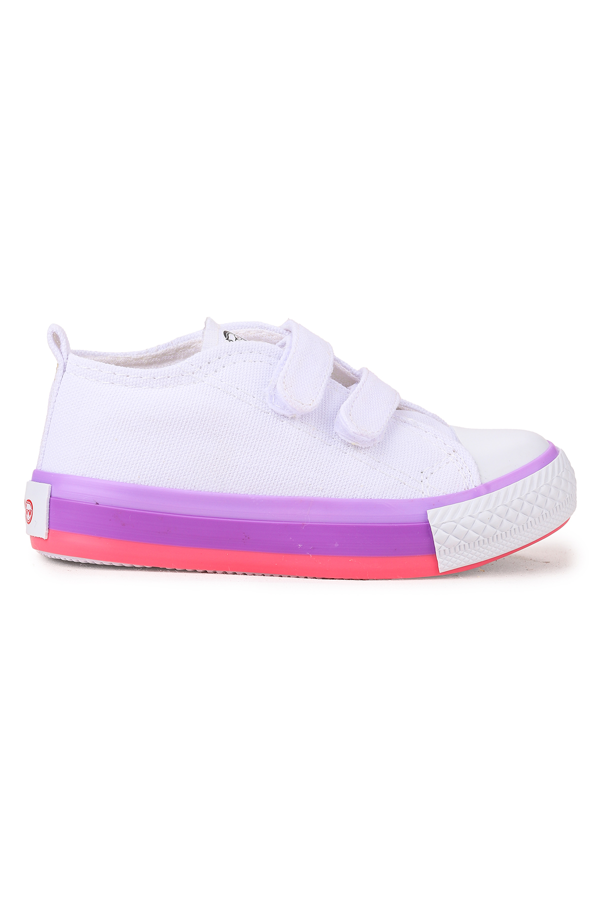 Linen Cırtlı Kız Bebek Keten Spor Ayakkabı Beyaz - Pembe - Görsel 4
