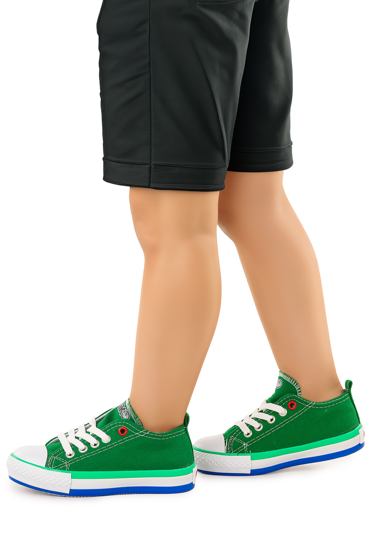 Tinna Bağcıklı Erkek Çocuk Keten Spor Ayakkabı Yeşil - Görsel 3