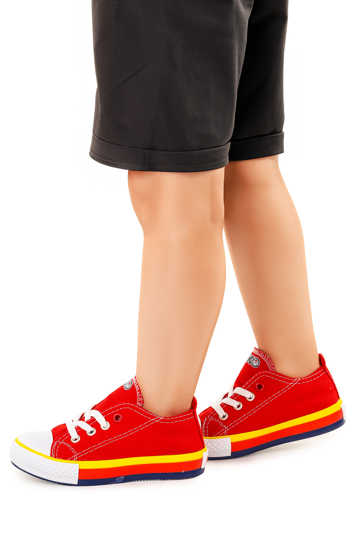 Tinna Bağcıklı Erkek Çocuk Keten Spor Ayakkabı Kırmızı - Görsel 3