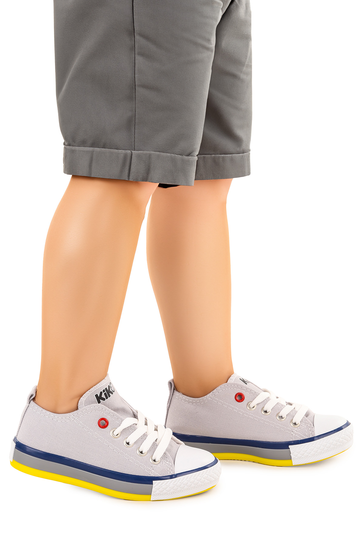 Tinna Bağcıklı Erkek Çocuk Keten Spor Ayakkabı Gri - Görsel 2