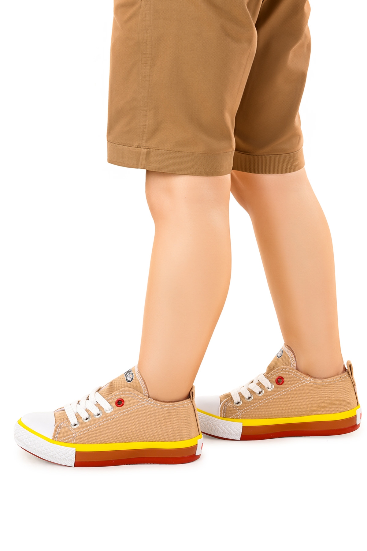 Tinna Bağcıklı Erkek Çocuk Keten Spor Ayakkabı Bej - Görsel 3