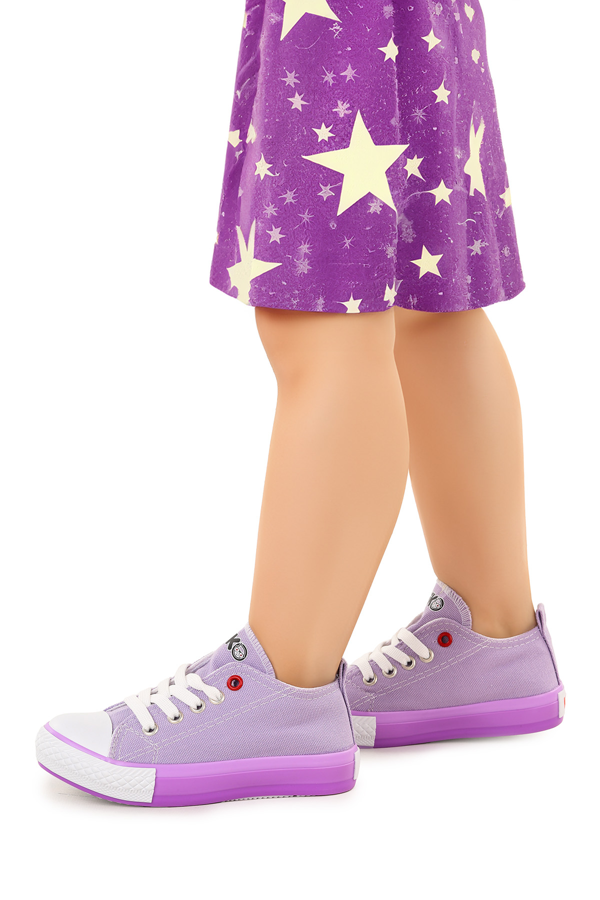 Tinna Bağcıklı Kız Çocuk Keten Spor Ayakkabı Lila - Görsel 3