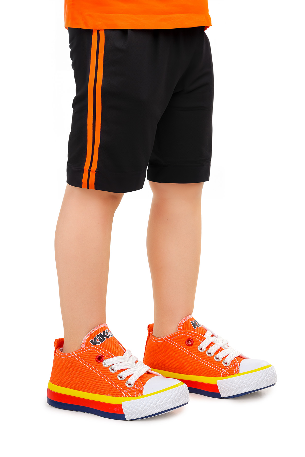 Tinna Bağcıklı Erkek Bebek Keten Spor Ayakkabı Turuncu - Görsel 2