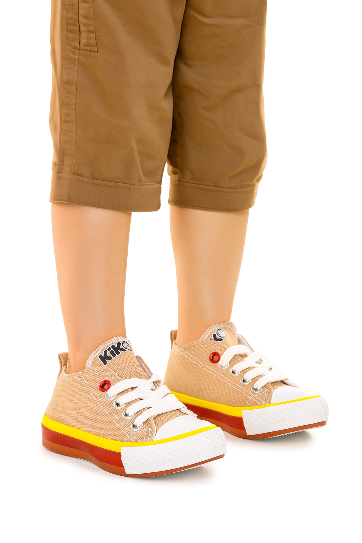 Tinna Bağcıklı Erkek Bebek Keten Spor Ayakkabı Bej - Görsel 2