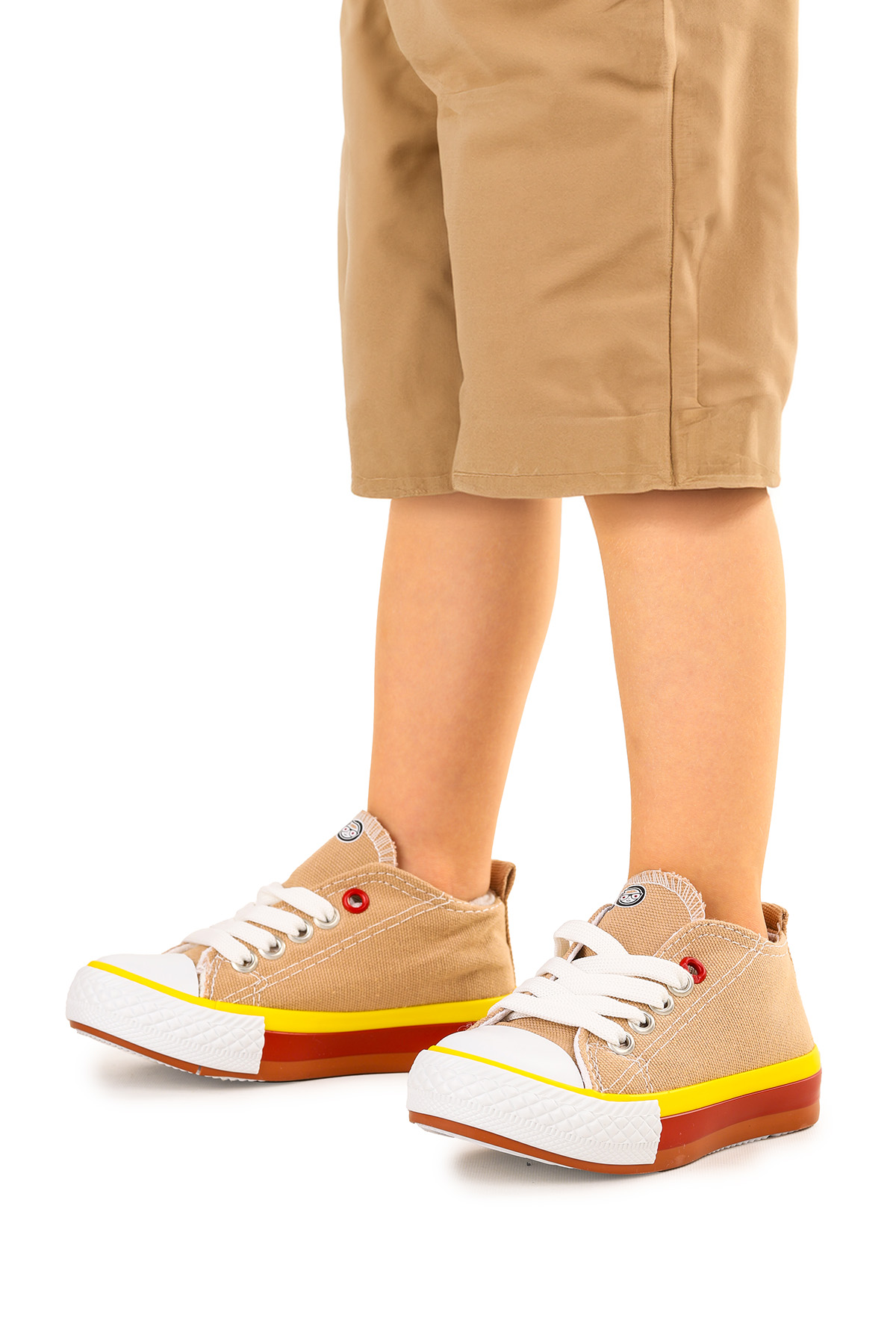 Tinna Bağcıklı Erkek Bebek Keten Spor Ayakkabı Bej - Görsel 3