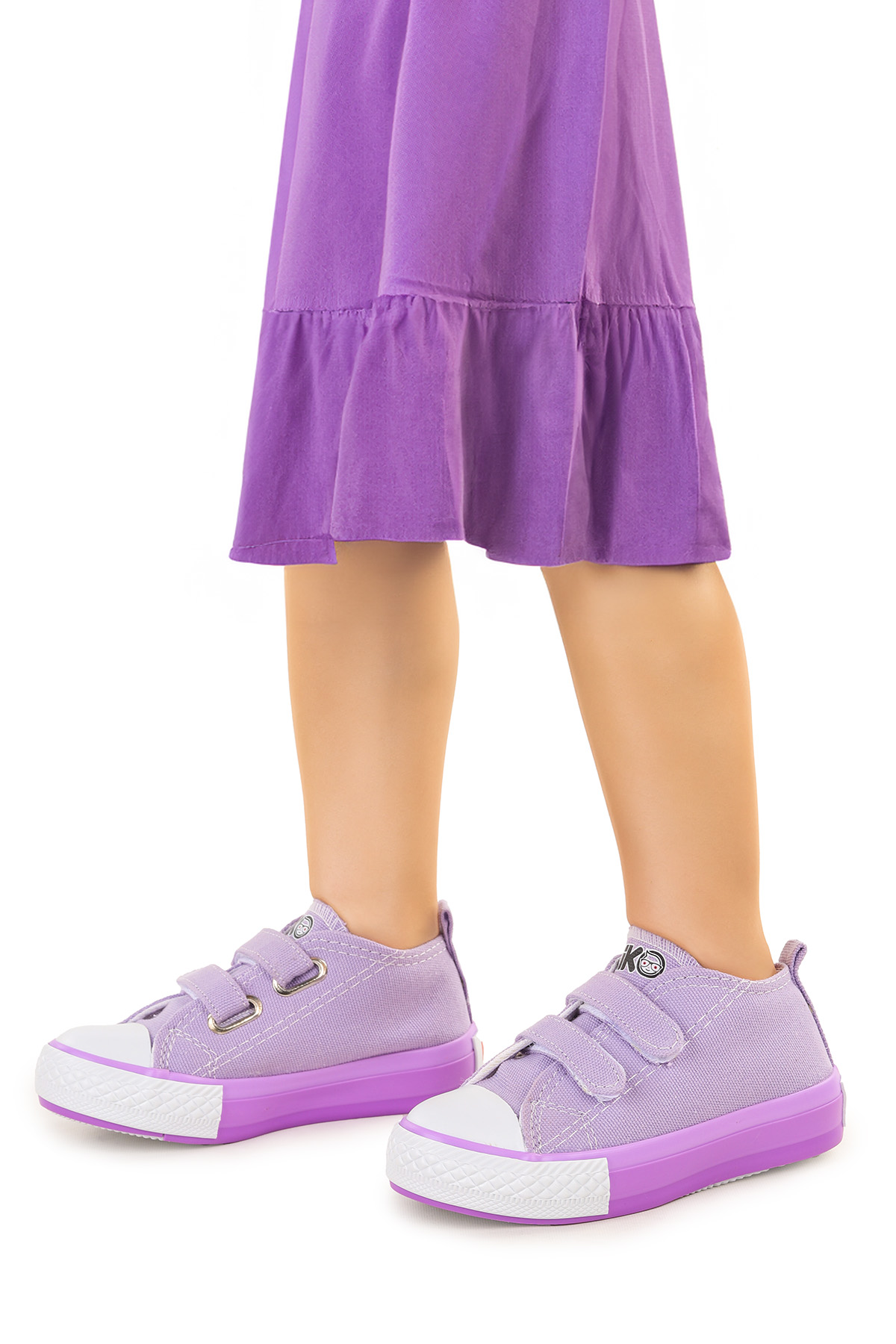 Linen Cırtlı Kız Bebek Keten Spor Ayakkabı Lila - Görsel 2