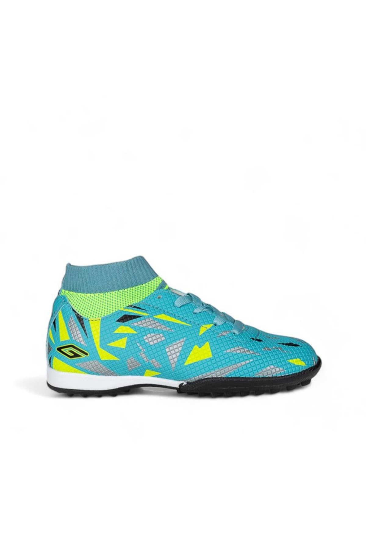 Dgn 2303 Flt Çocuk Su Yeşili-Sarı Çoraplı Halısaha Ayakkabısı - Görsel 2