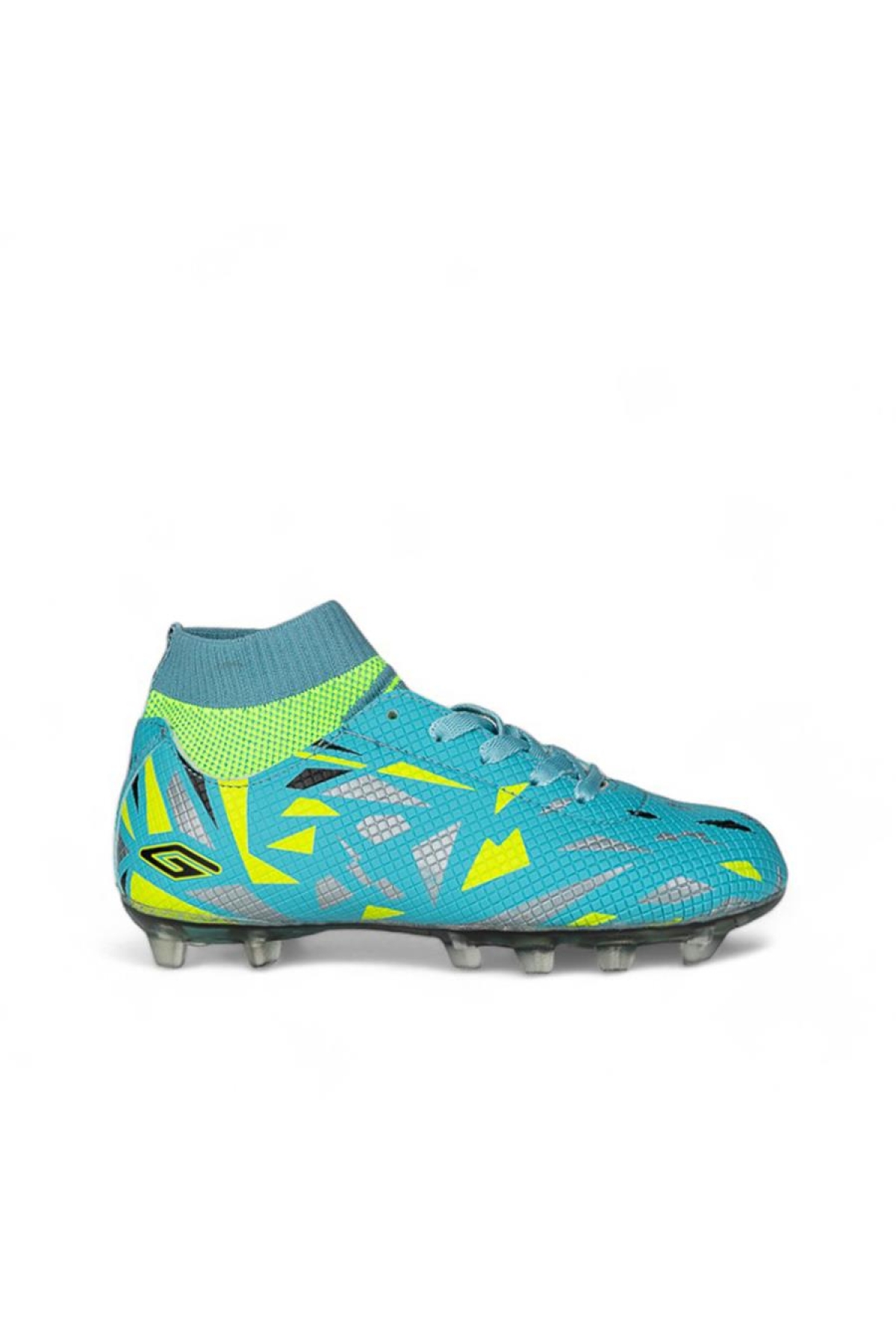 Dgn 2303 Flt Çocuk Su Yeşili-Sarı Çoraplı Krampon Ayakkabısı - Görsel 2