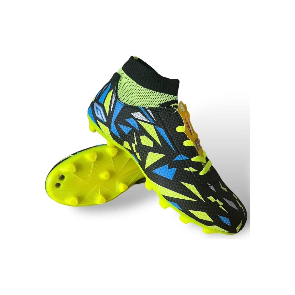 Dgn 2303 Flt Çocuk Siyah-F.Sarı Çoraplı Krampon Futbol Ayakkabı - Görsel 3