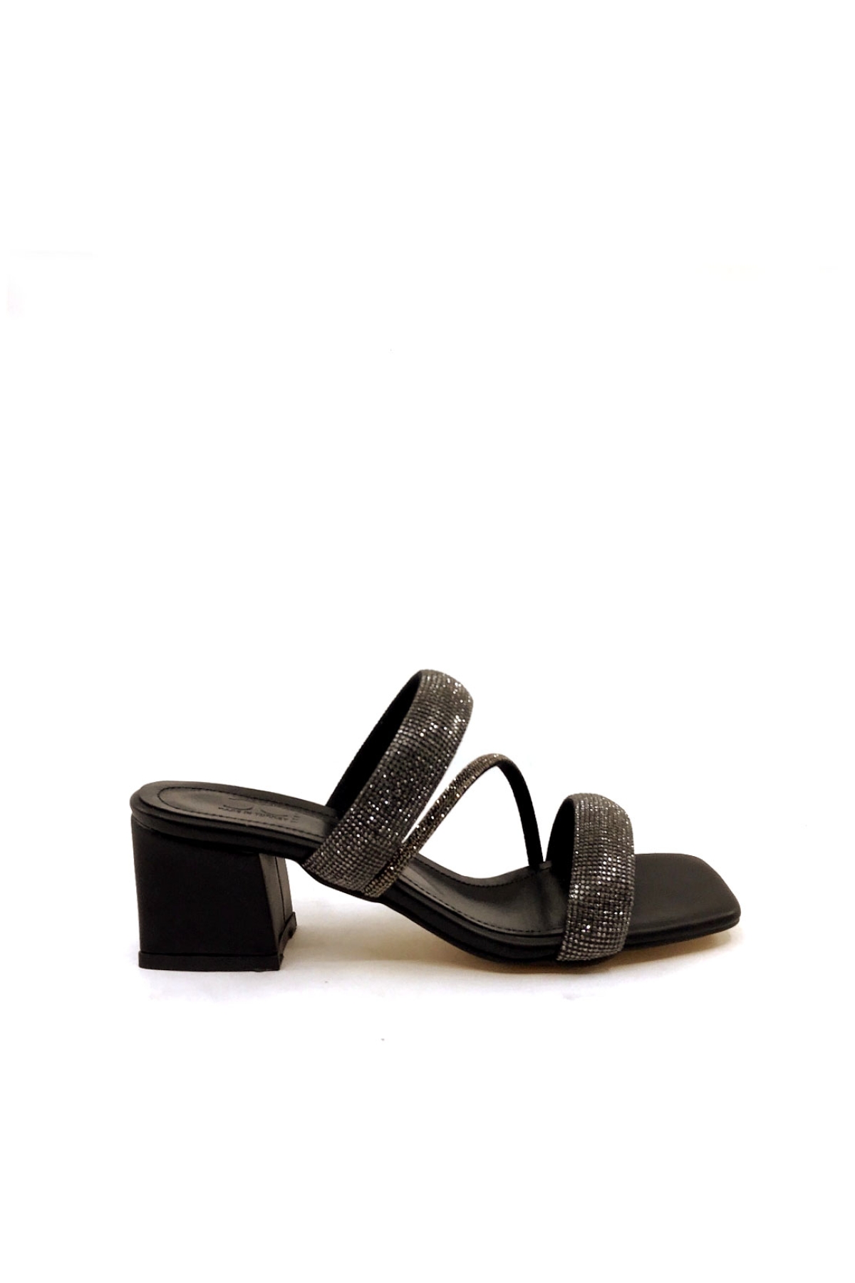 CC 103 6 Cm Siyah Taşlı Topuklu Terlik - Görsel 2