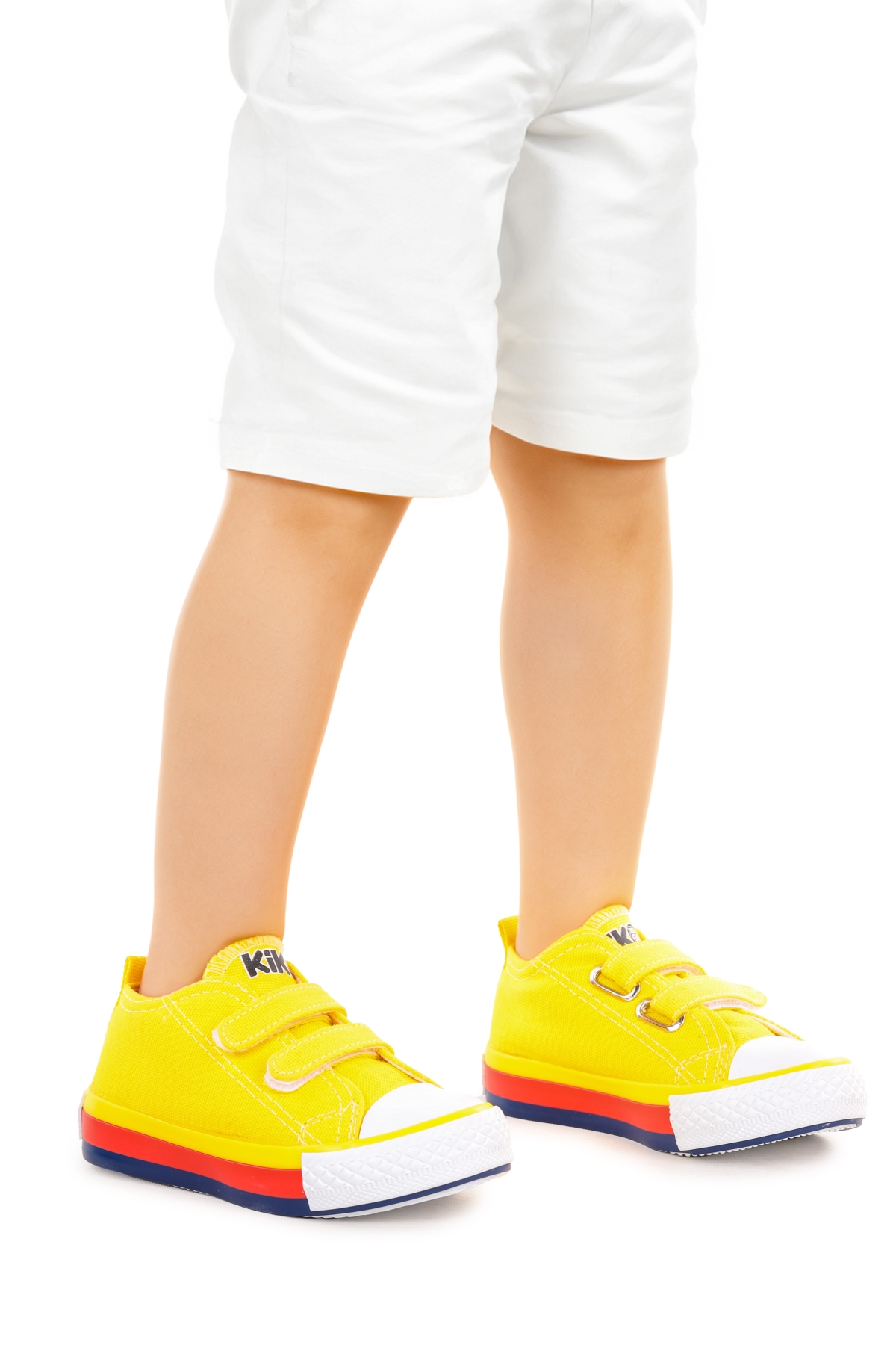 Linen Cırtlı Erkek Bebek Keten Spor Ayakkabı Sarı - Görsel 2