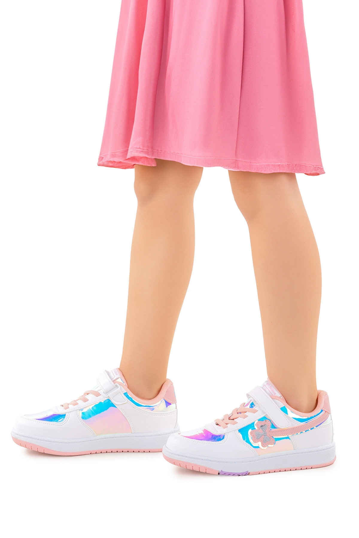 Kiko Kids Kiko Kids Pembe Dina Cırtlı Kız Çocuk Spor Ayakkabı Pudra Sneaker | Flo Pembe - 3. görsel