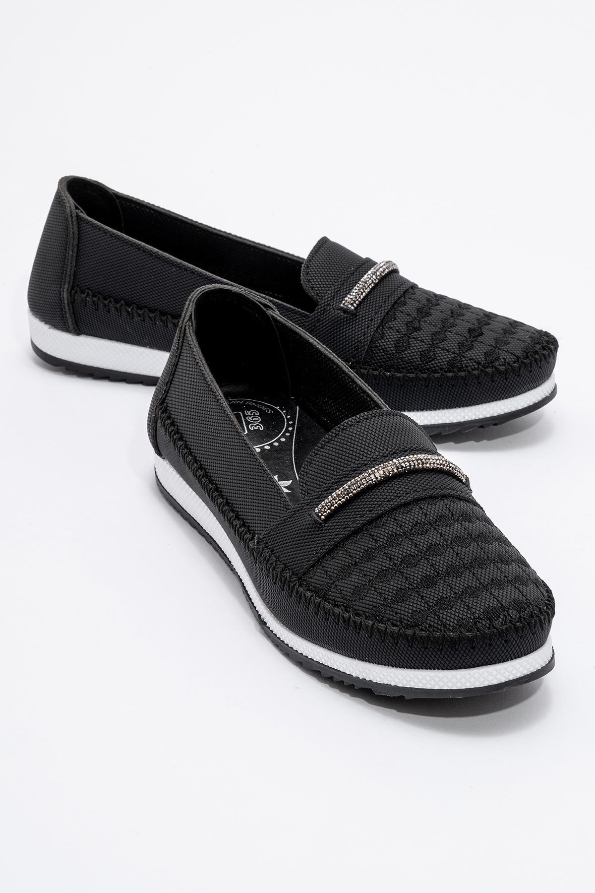 Kadın Taşlı Günlük Ayakkabı SİYAH KOT - Görsel 3