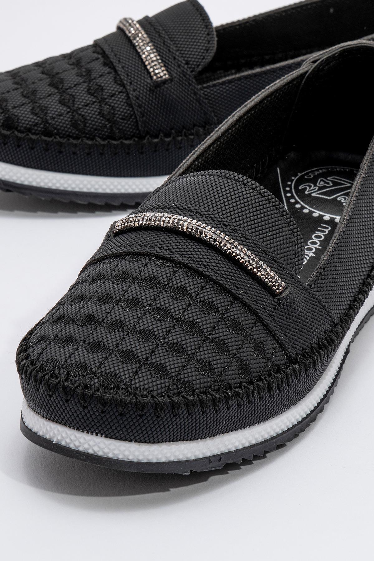 Kadın Taşlı Günlük Ayakkabı SİYAH KOT - Görsel 4