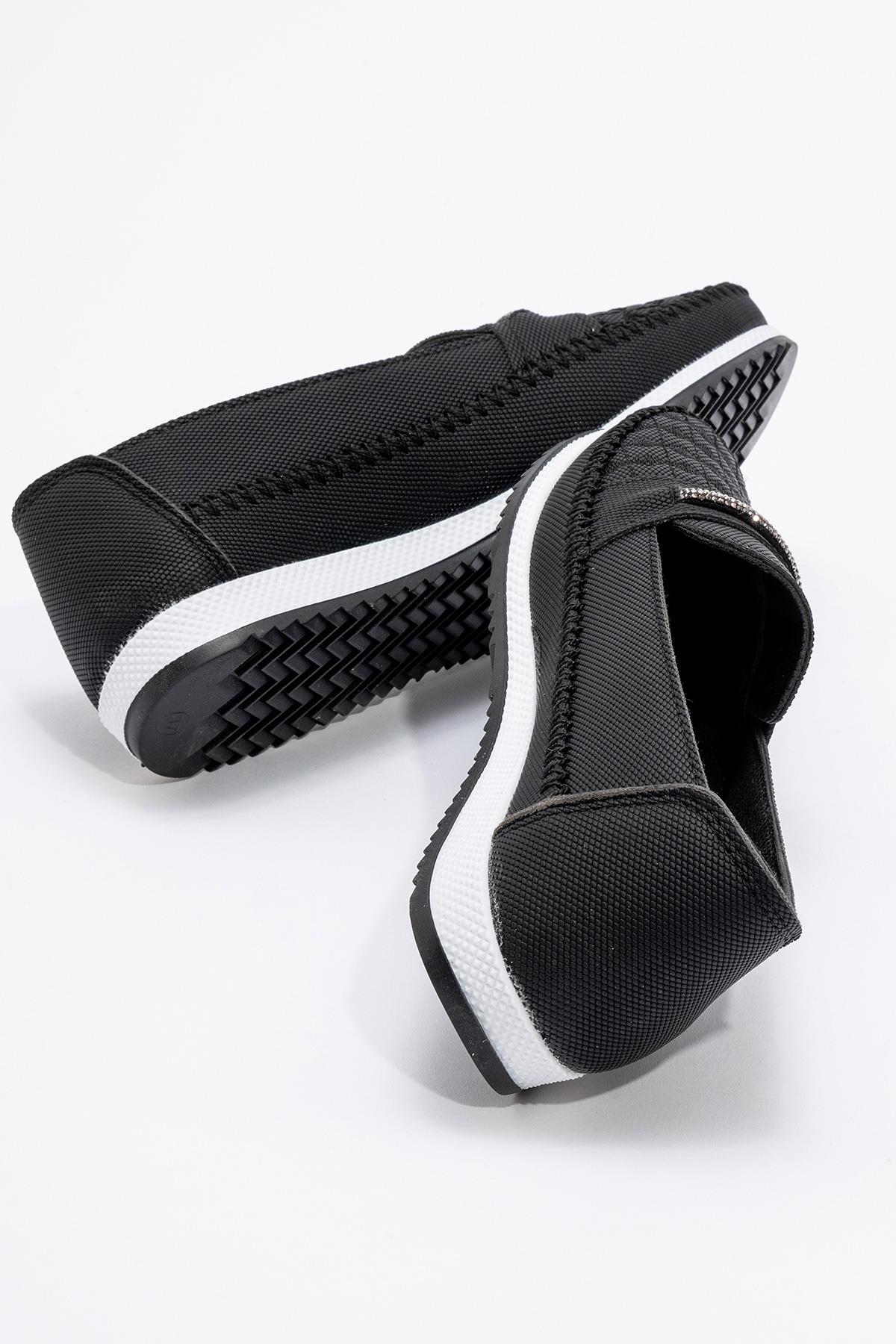 Kadın Taşlı Günlük Ayakkabı SİYAH KOT - Görsel 5