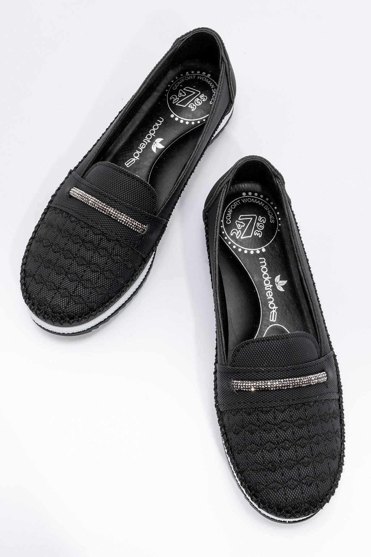 Kadın Taşlı Günlük Ayakkabı SİYAH KOT - Görsel 6