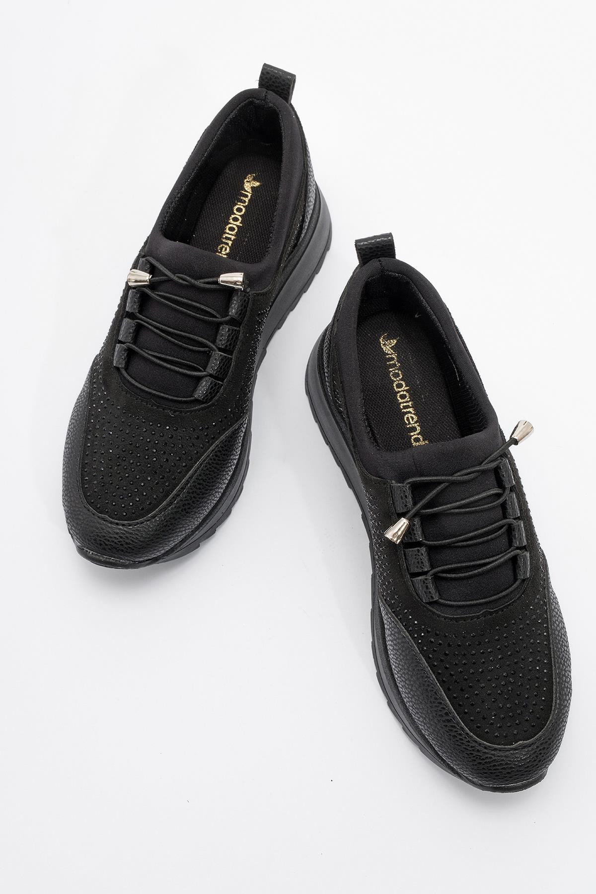 Bağlamalı Kadın Günlük Ayakkabı SİYAH - Görsel 6