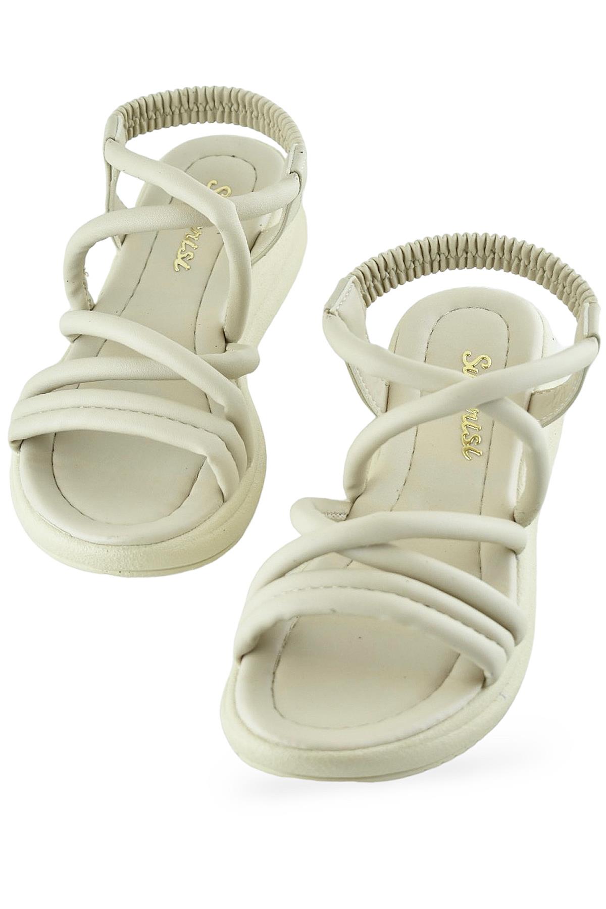 654 Ortopedik Taban Günlük Kadın Sandalet Hafif Sandalet Sahil Havuz - Görsel 3