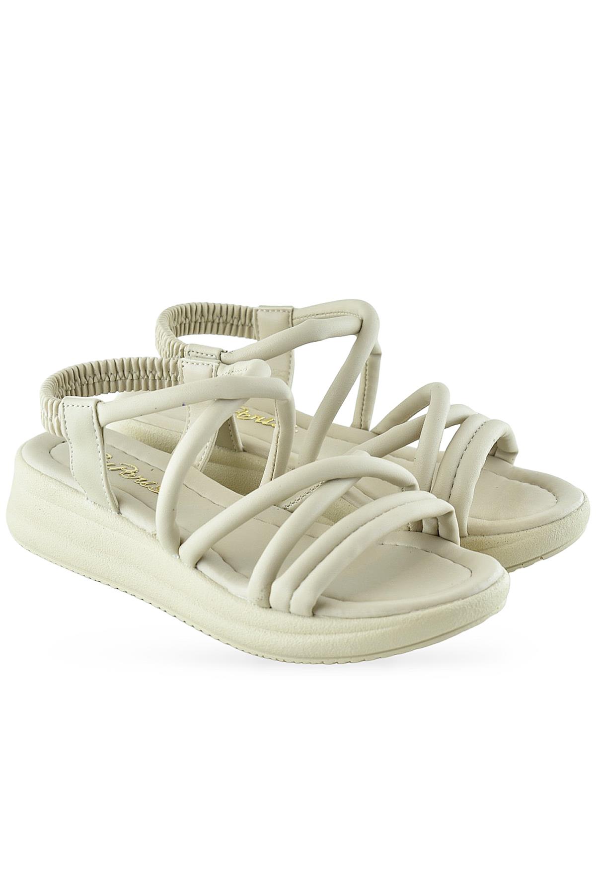 654 Ortopedik Taban Günlük Kadın Sandalet Hafif Sandalet Sahil Havuz - Görsel 4