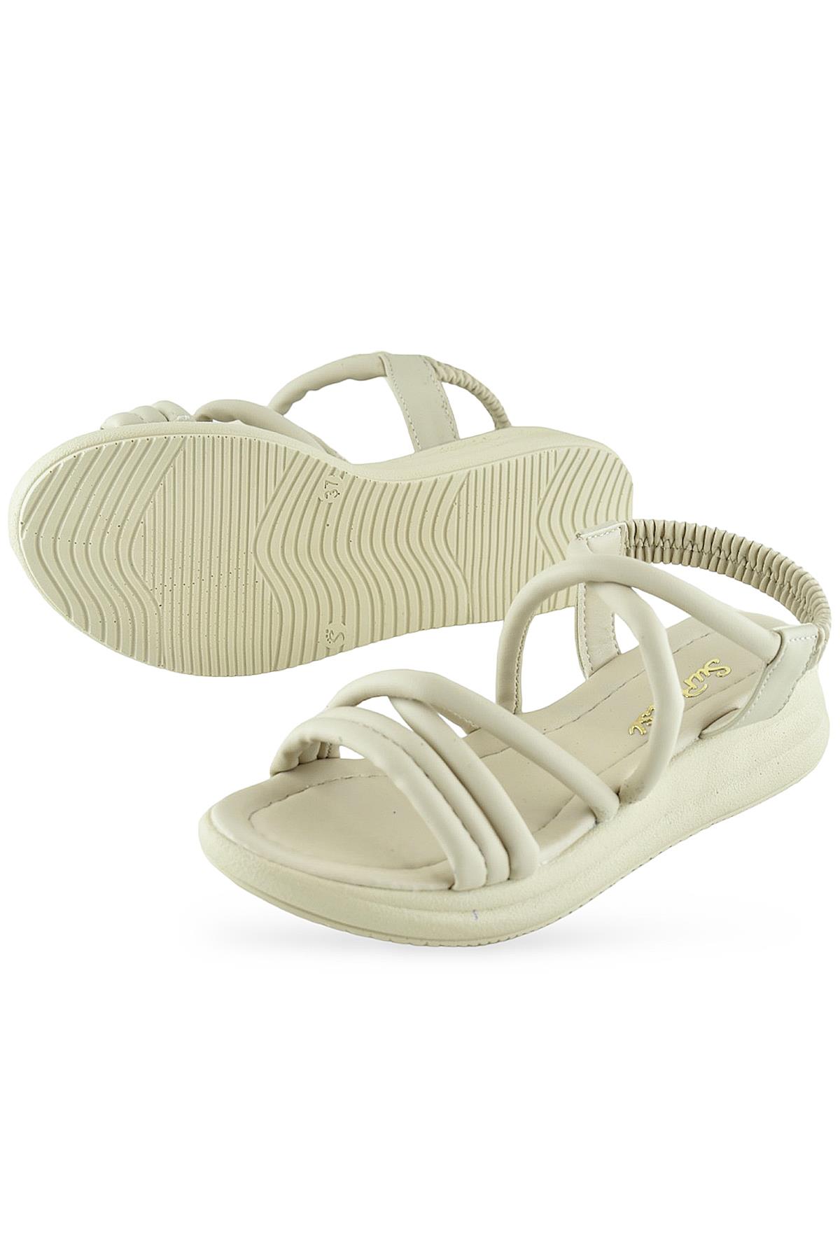 654 Ortopedik Taban Günlük Kadın Sandalet Hafif Sandalet Sahil Havuz - Görsel 5