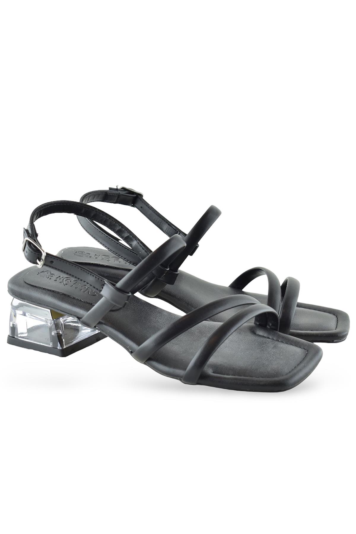 1095 Arkası Açık Kadın Topuklu Ayakkabı 5 cm Abiye Düğün Nişan Kına Gecesi - Görsel 2