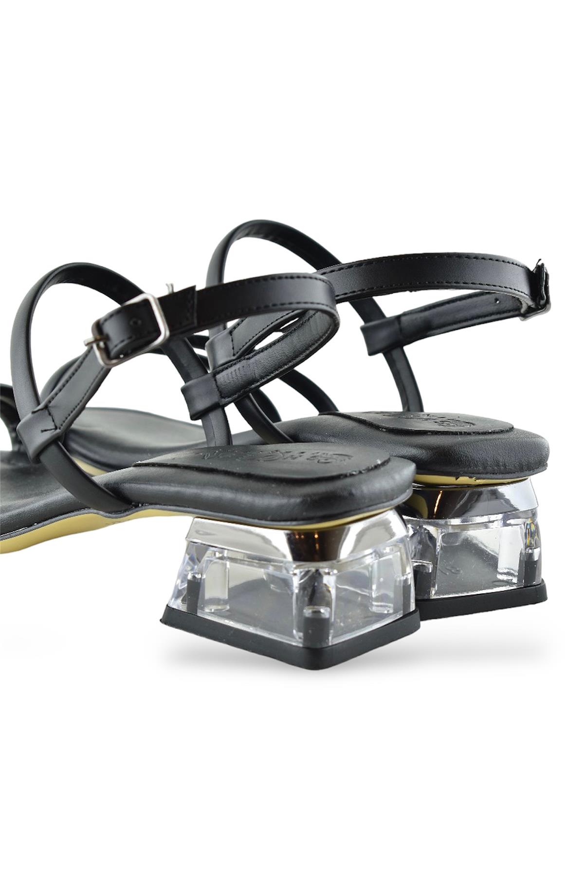 1095 Arkası Açık Kadın Topuklu Ayakkabı 5 cm Abiye Düğün Nişan Kına Gecesi - Görsel 3