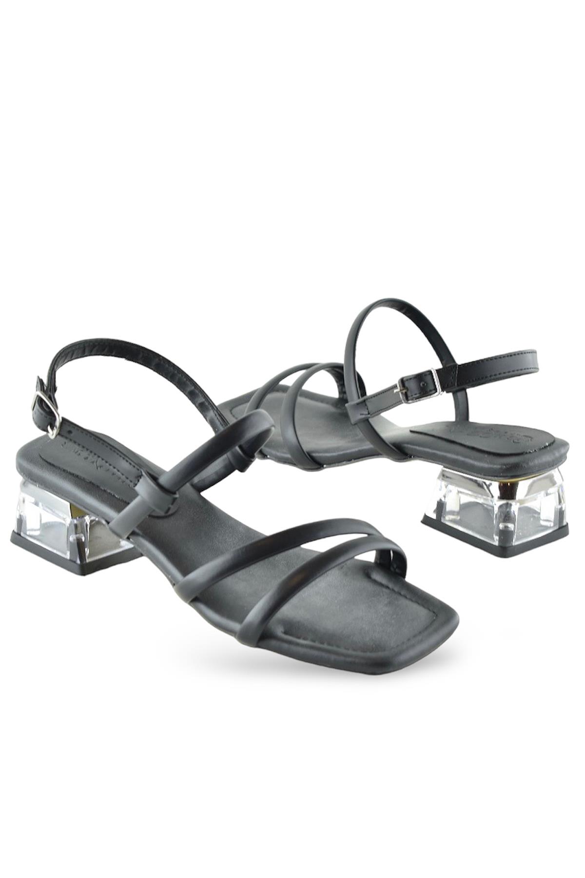 1095 Arkası Açık Kadın Topuklu Ayakkabı 5 cm Abiye Düğün Nişan Kına Gecesi - Görsel 6