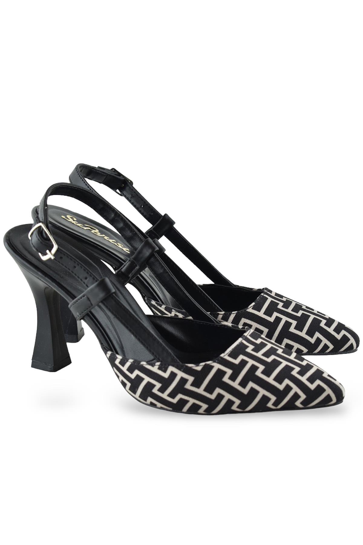 1085 Arkası Açık Kadın Topuklu Ayakkabı 9 cm Abiye Düğün Nişan Kına Gecesi - Görsel 4