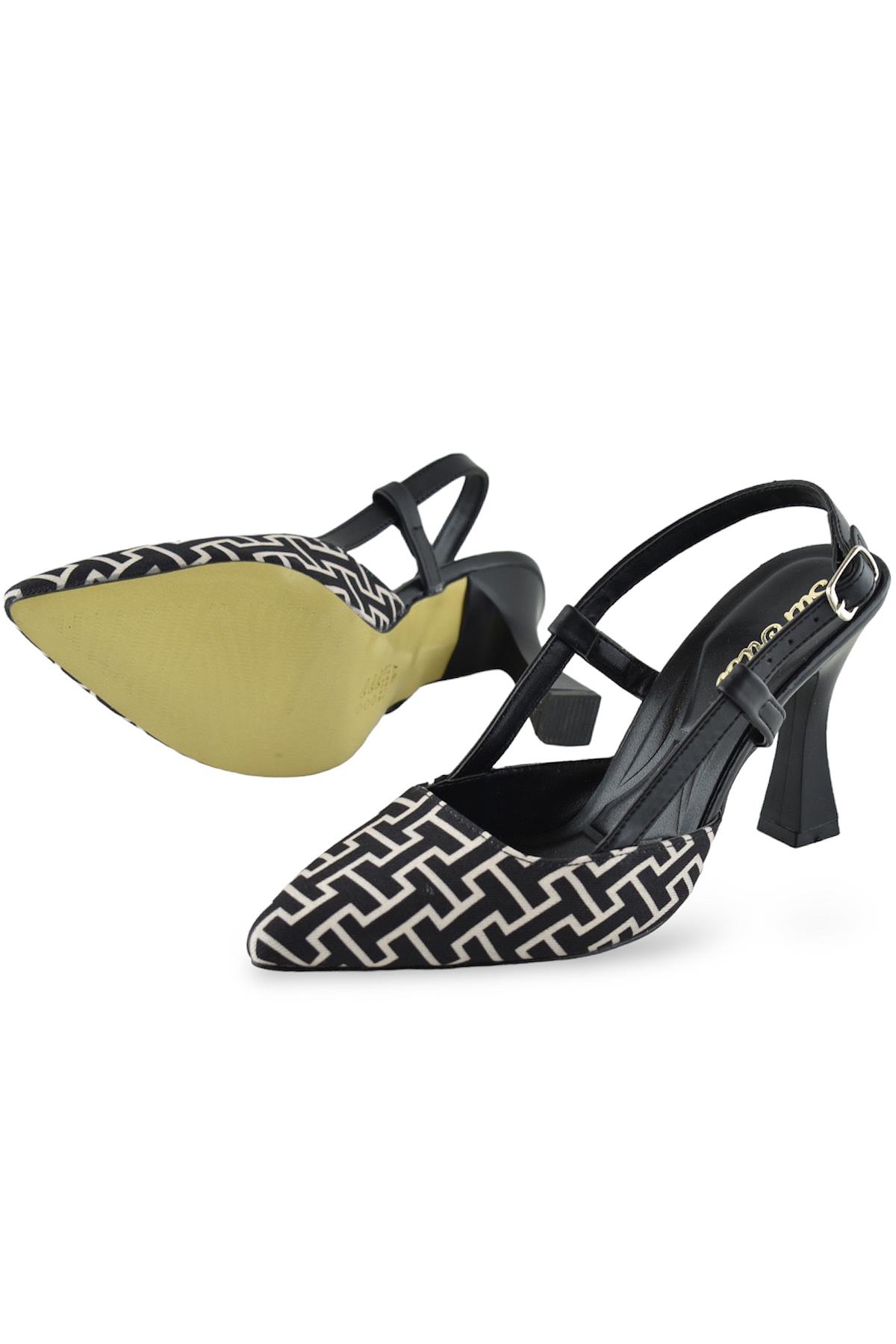 1085 Arkası Açık Kadın Topuklu Ayakkabı 9 cm Abiye Düğün Nişan Kına Gecesi - Görsel 5