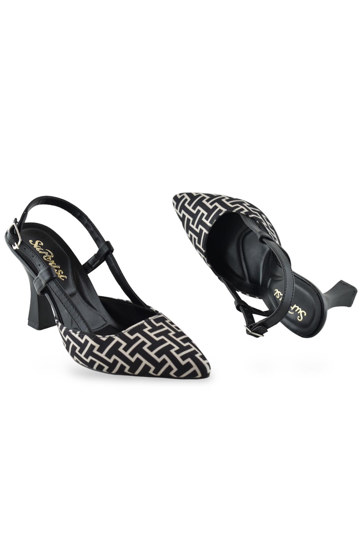 1085 Arkası Açık Kadın Topuklu Ayakkabı 9 cm Abiye Düğün Nişan Kına Gecesi - Görsel 7