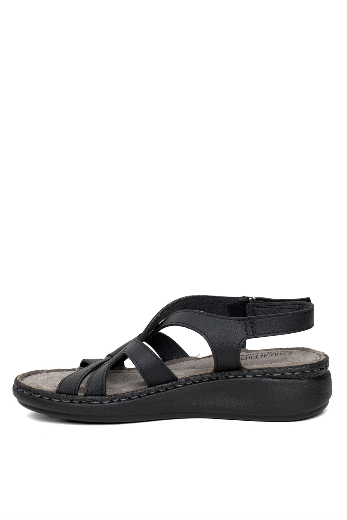 Elit Sry216919C Kadın Düz Sandalet Siyah - Görsel 4