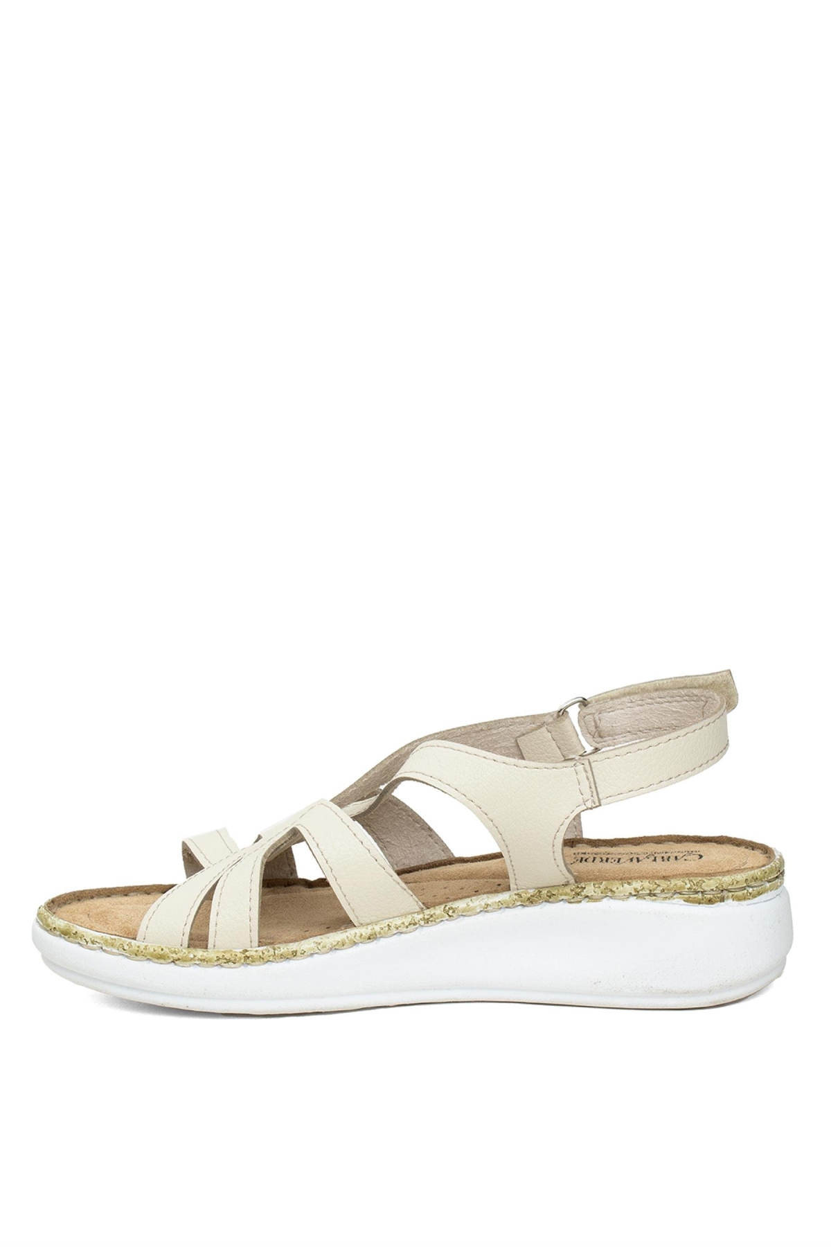 Elit Sry216919C Kadın Düz Sandalet Bej - Görsel 4