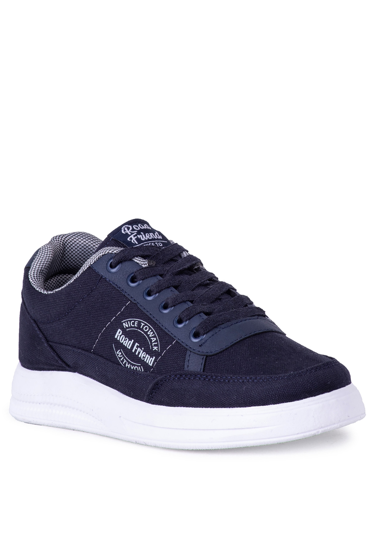 Erkek Keten Sneaker Yazlık Mevsimlik Ayakkabı Lacivert Lacivert - Görsel 4