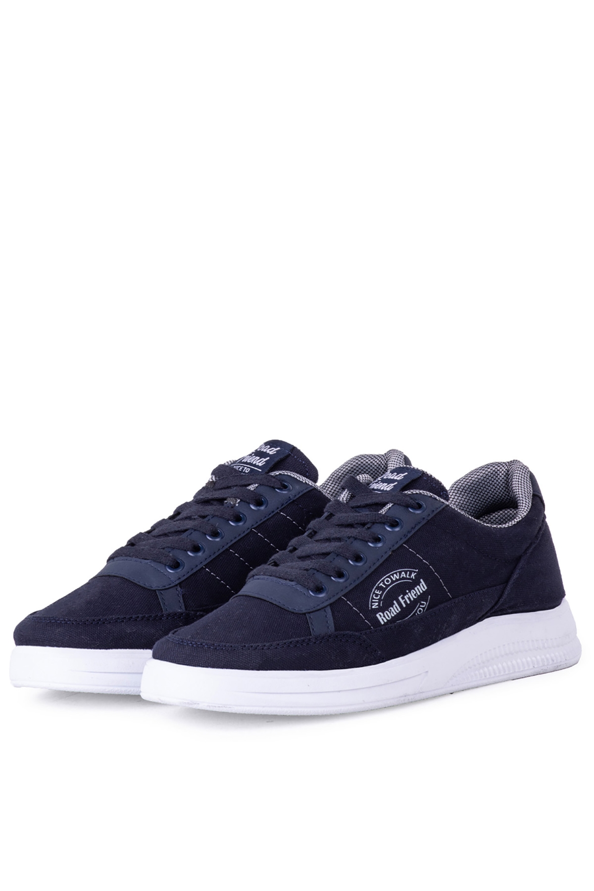 Erkek Keten Sneaker Yazlık Mevsimlik Ayakkabı Lacivert Lacivert - Görsel 5