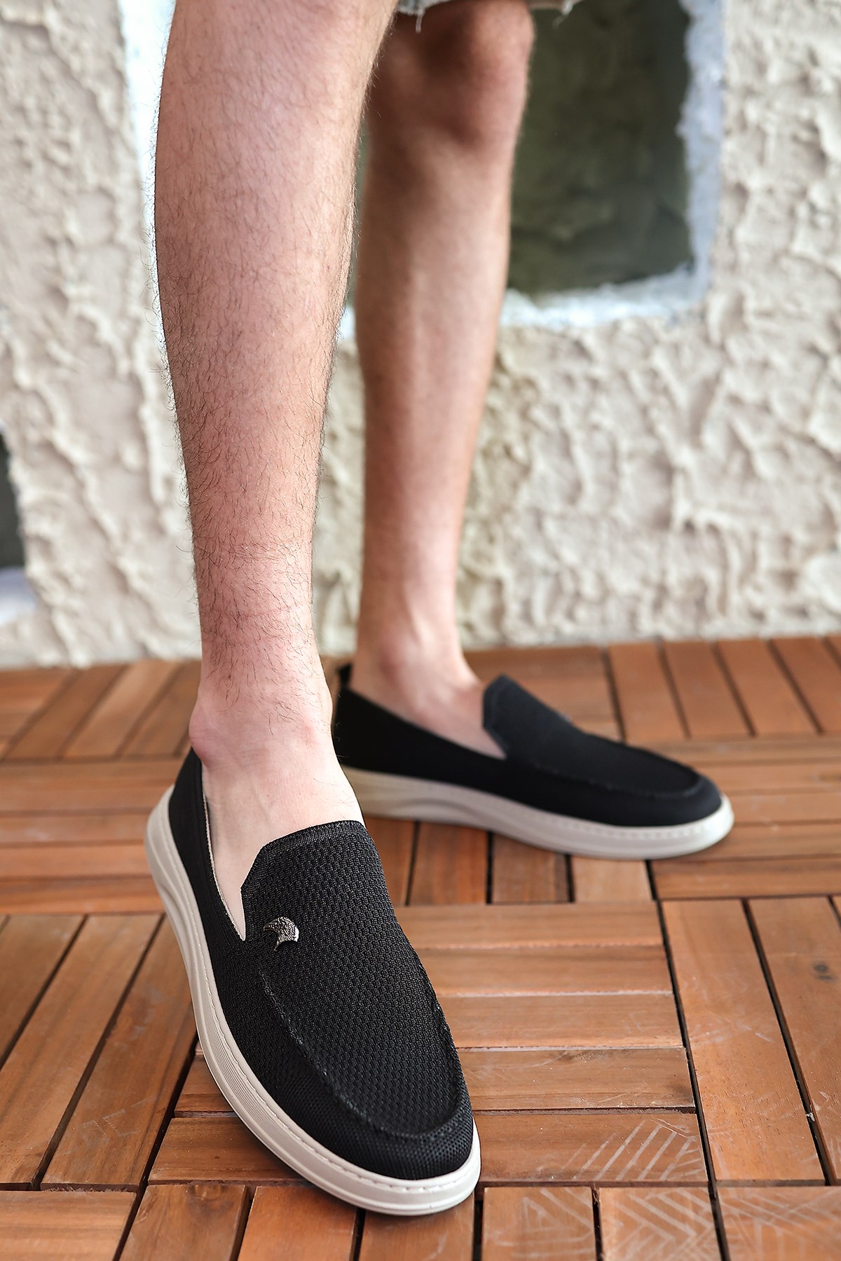 Terry Erkek Siyah Garantili Rahat Dikişli Esnek Hakiki Deri Detaylı Triko Loafer TERRY-7992 - Görsel 5