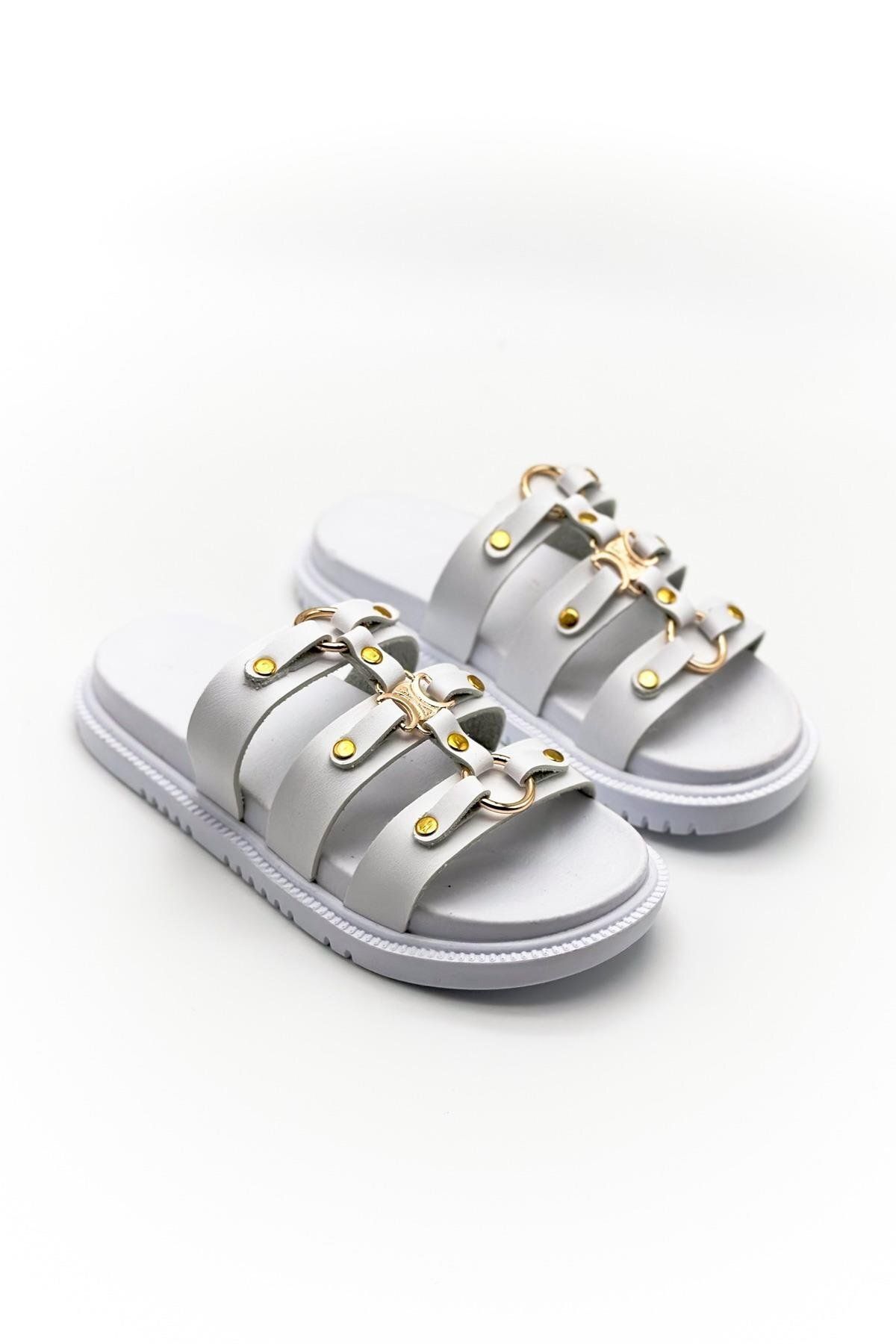 802 Kadın Deri Tozu Terlik - Görsel 2