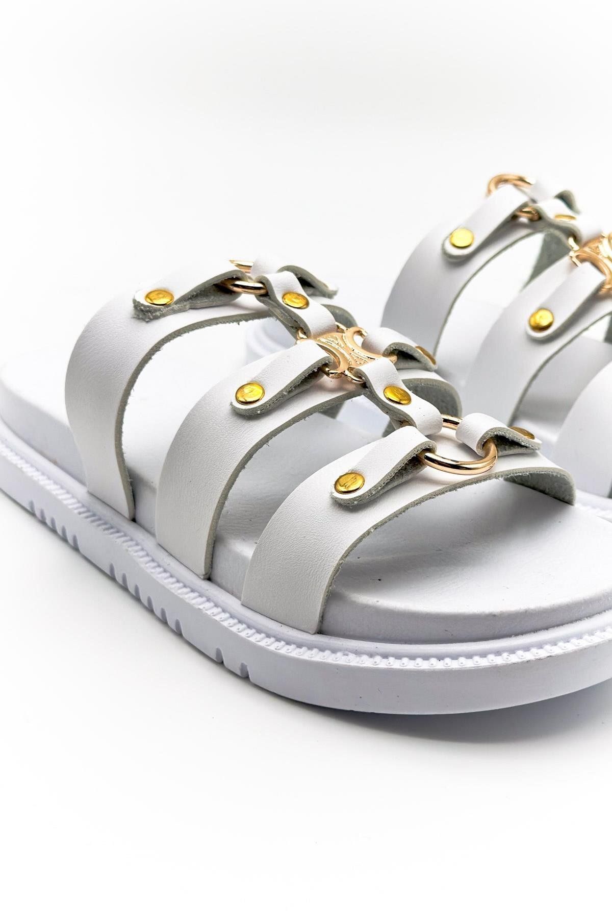 802 Kadın Deri Tozu Terlik - Görsel 3