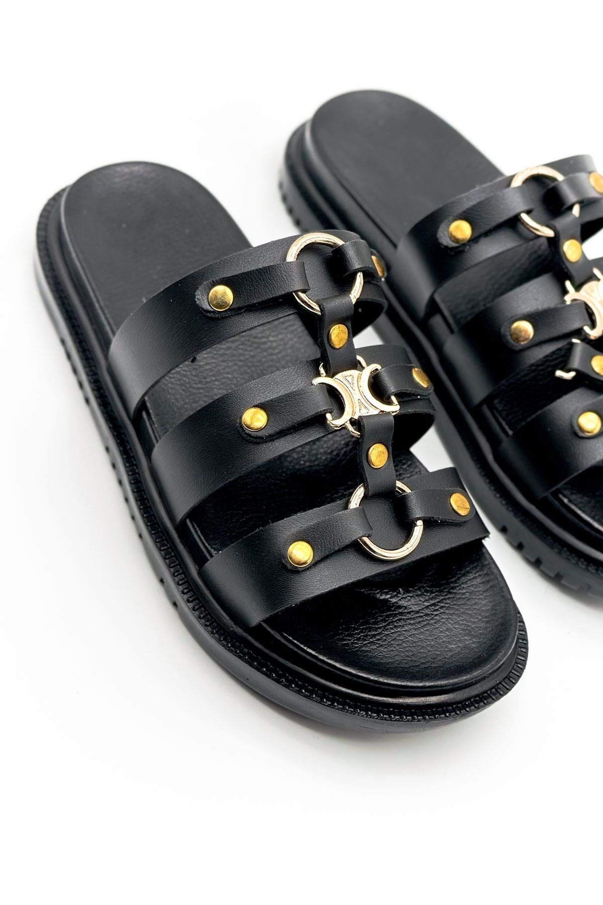 802 Kadın Deri Tozu Terlik - Görsel 3